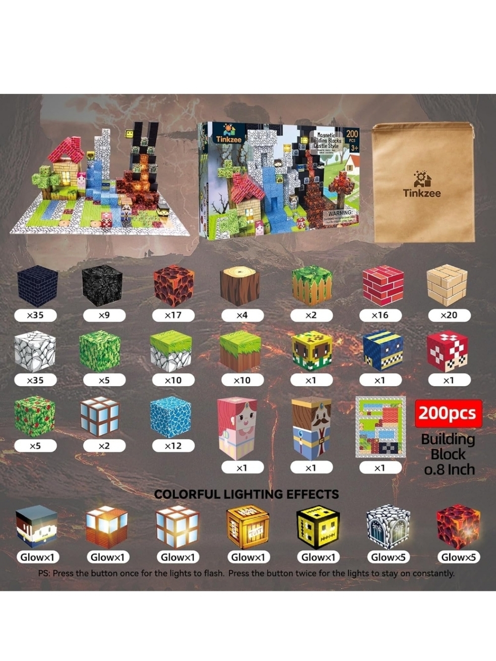 200 PCS Magnetic Building Blocks Set - Picture 2 of 7